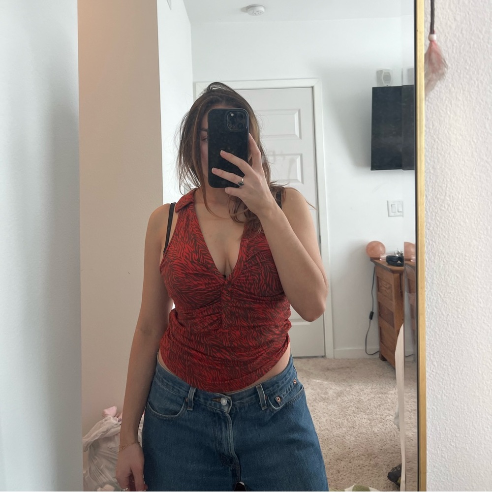 Free people zebra tank top